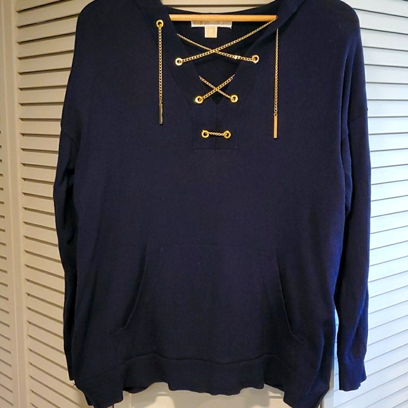Michael KORS sweater hoodie w chain accent - Picture 1 of 6